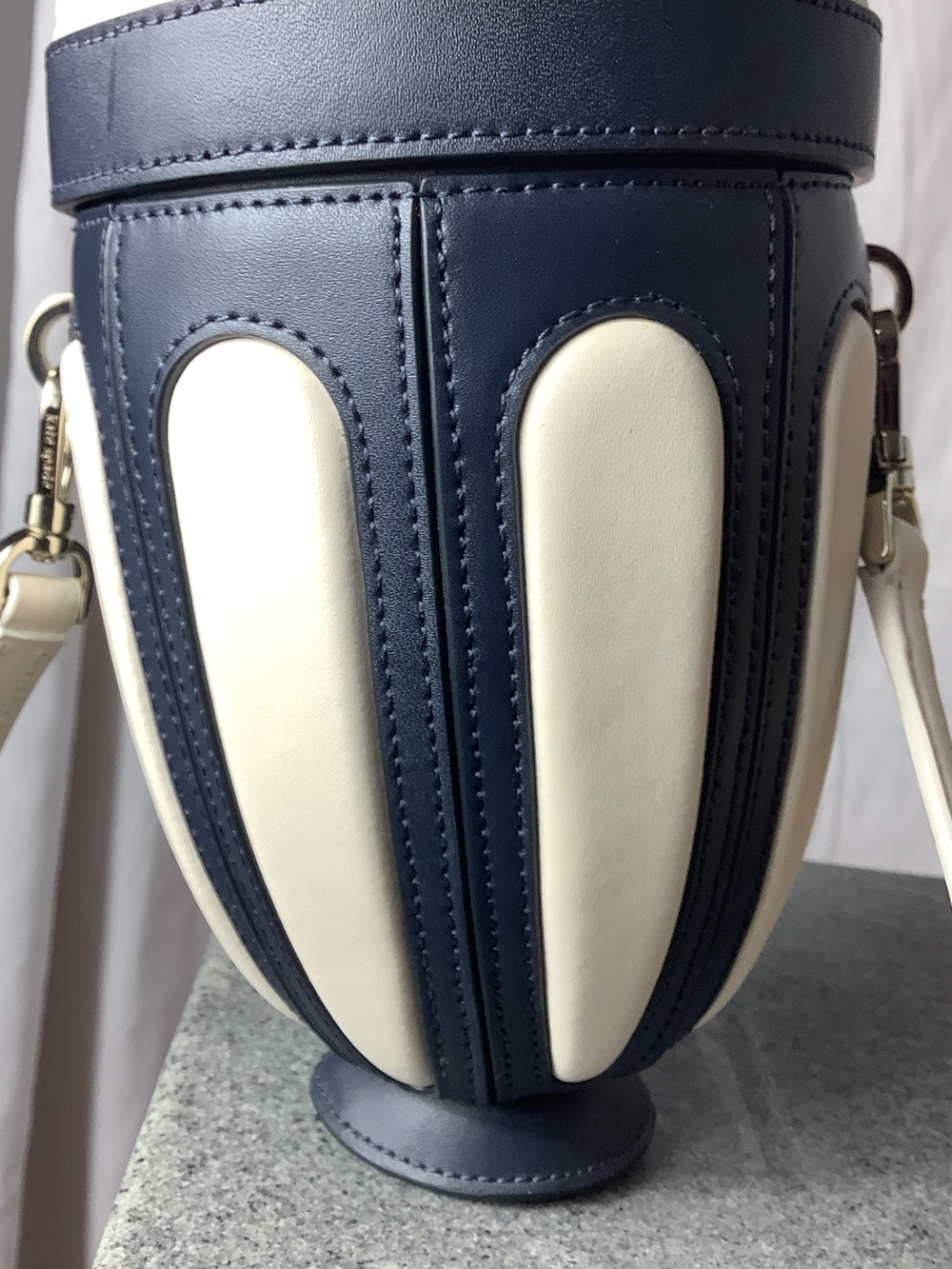 kate spade White and Navy Ice Cream Cone Crossbody Bag - Picture 3 of 7